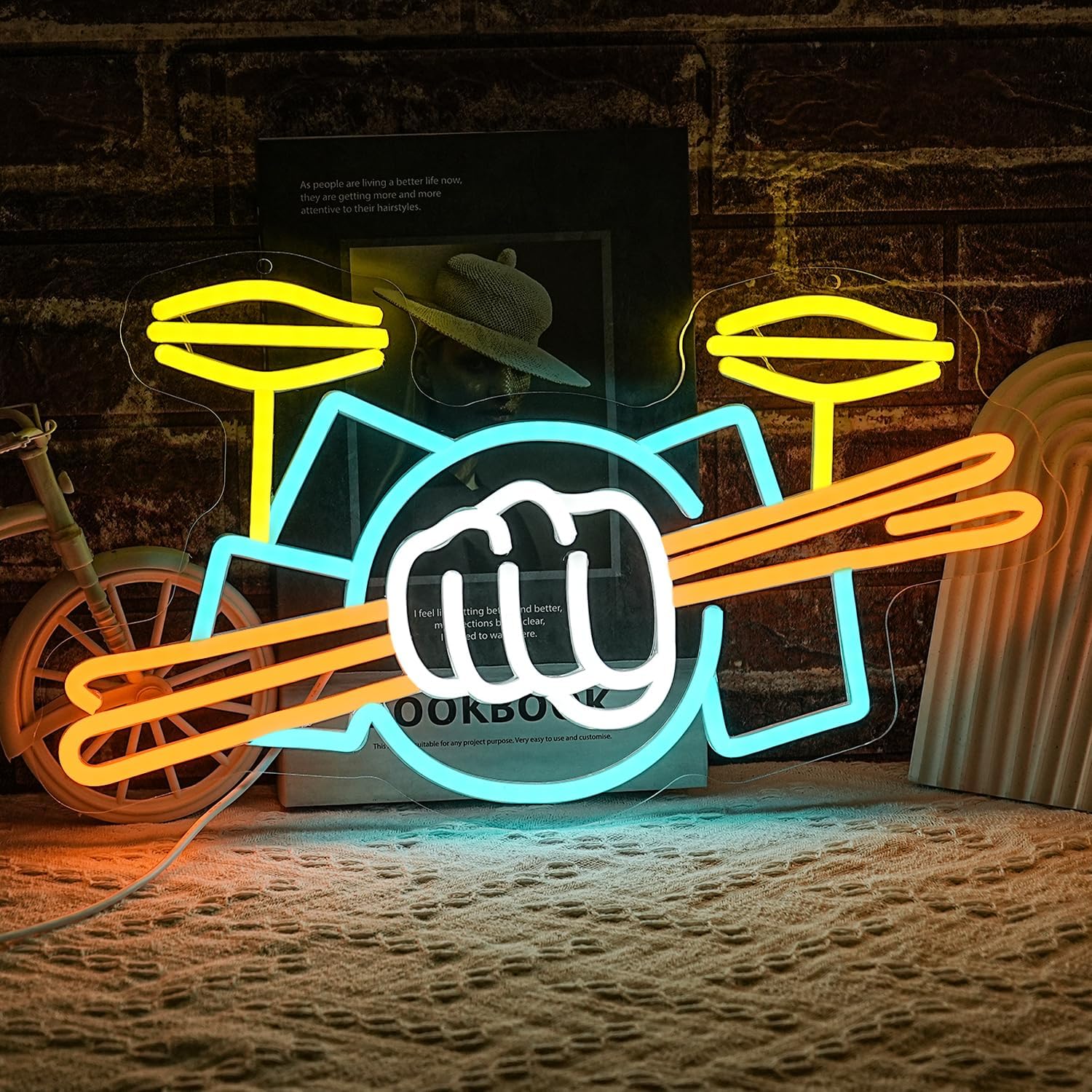 Drum Set Neon Sign USB Powered - Lighting Decoration Ideas ulasan dan harga