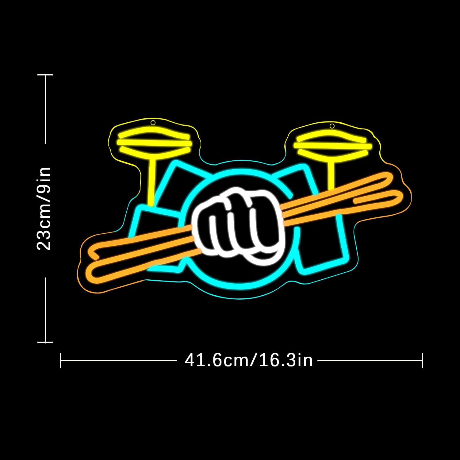 Drum Set Neon Sign USB Powered - Lighting Decoration Ideas ulasan dan harga