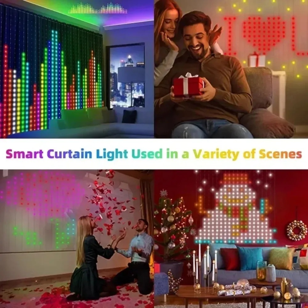 LED Pixel Curtain Lights Bluet - Lighting Christmas Decor ulasan dan harga