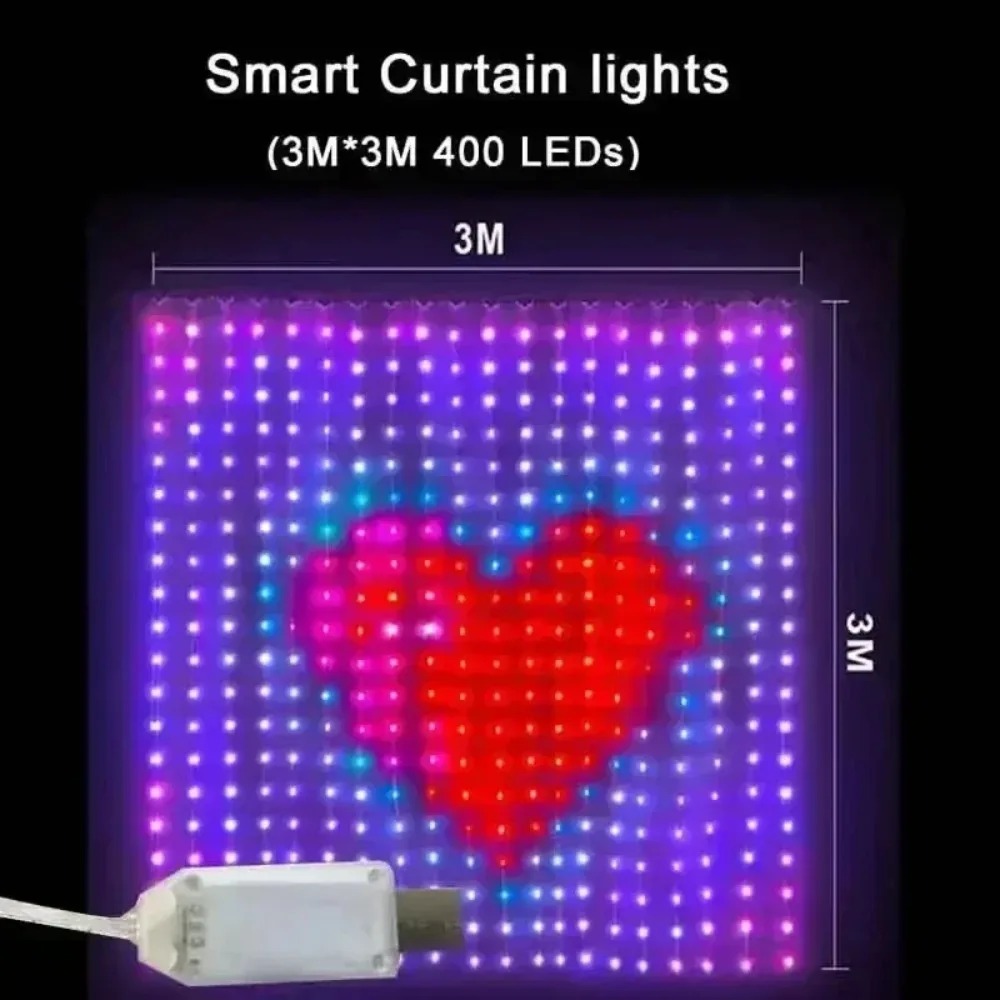 LED Pixel Curtain Lights Bluet - Lighting Christmas Decor ulasan dan harga