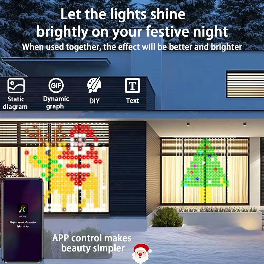 Smart LED Curtain Lights RGB A - Lighting Christmas Decor ulasan dan harga