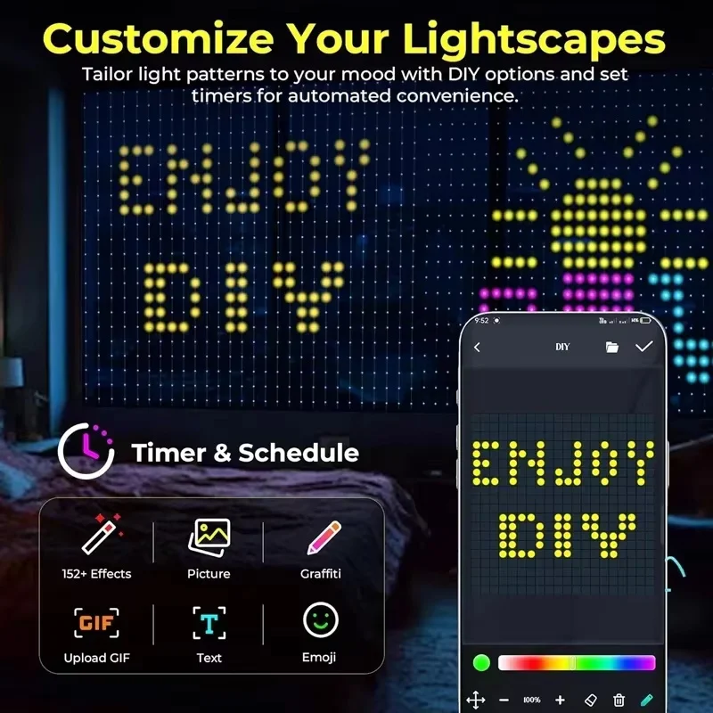 Smart LED Curtain Lights RGB A - Lighting Christmas Decor ulasan dan harga