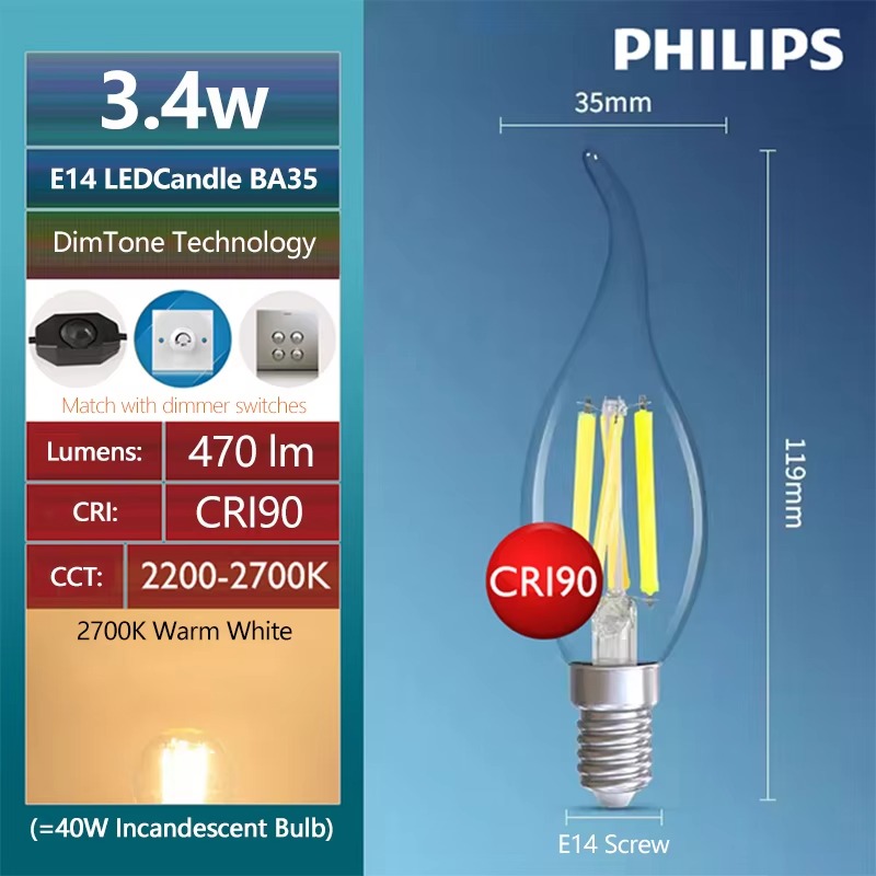 Philips LED ST64 E27 Decorativ - Philips Bulb Led Classic ulasan dan harga