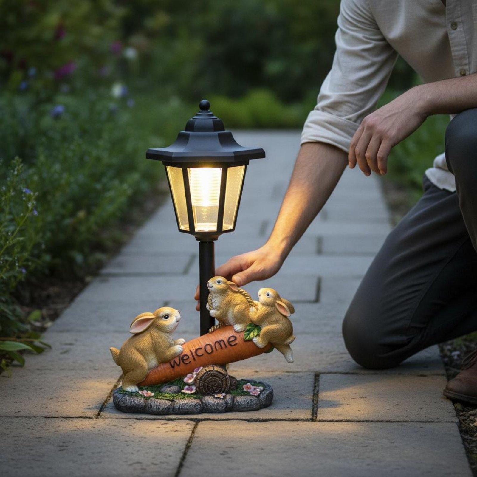 Solar Rabbit Statue Decorative - Lighting Decoration Ideas ulasan dan harga