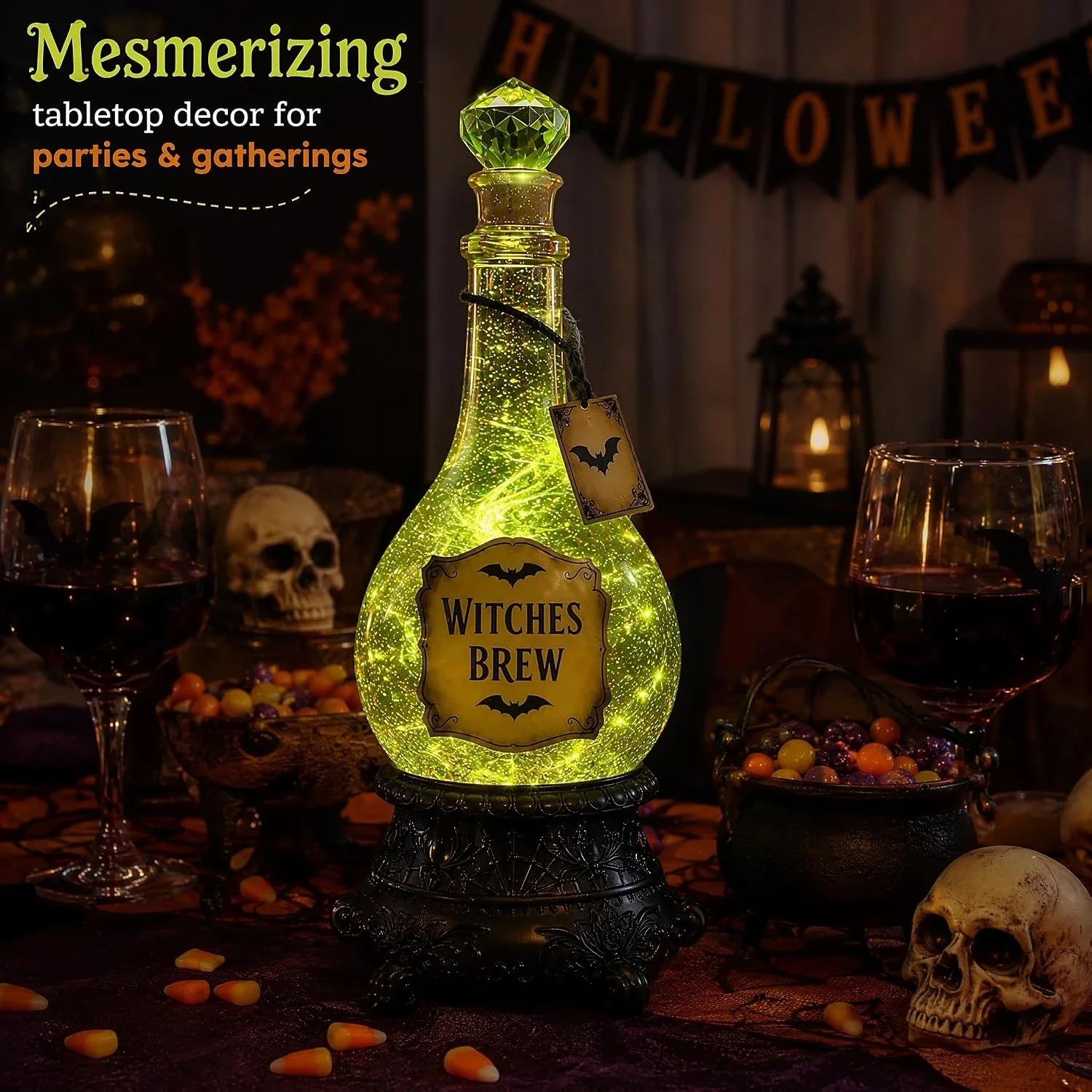 Lighted Witches’ Brew Bottle G - Up Lighting Decor ulasan dan harga