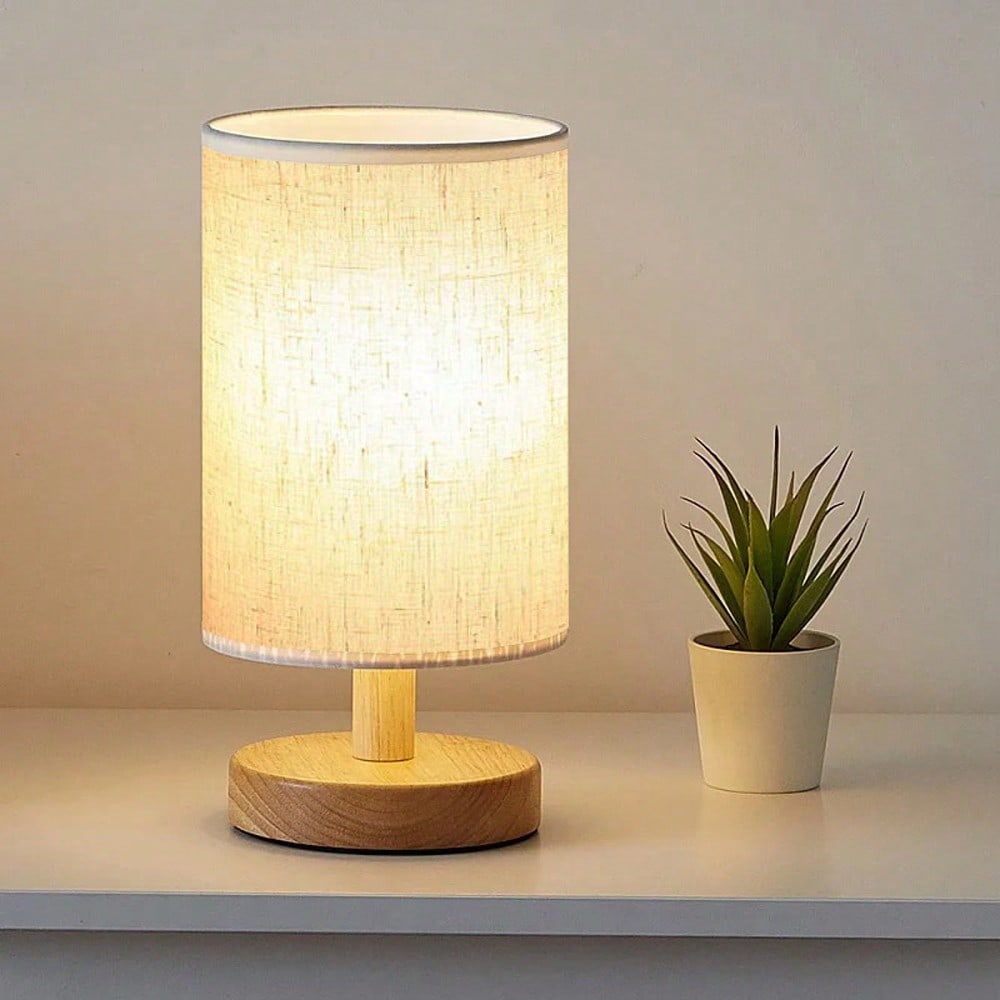 Modern Nordic Wooden And Fabri - Decor Lighting Lamps ulasan dan harga