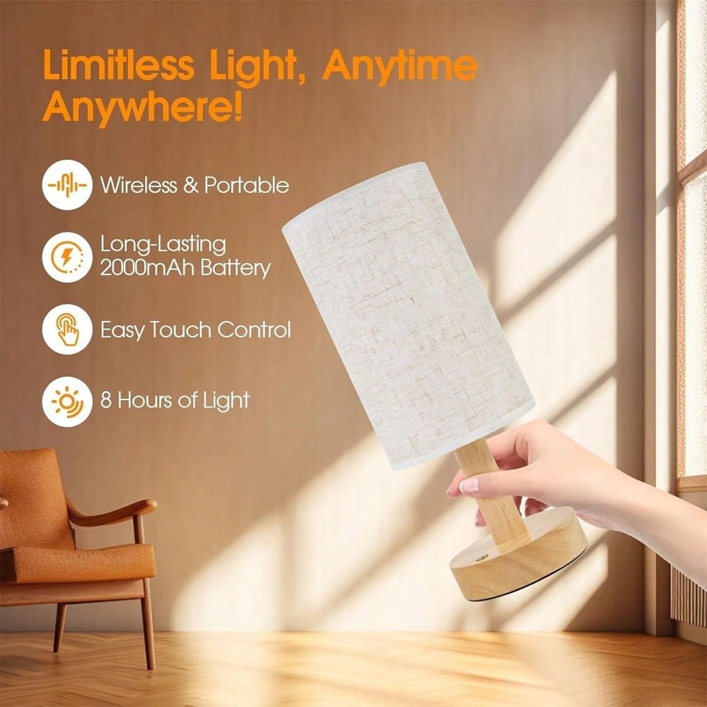 Modern Nordic Wooden And Fabri - Decor Lighting Lamps ulasan dan harga