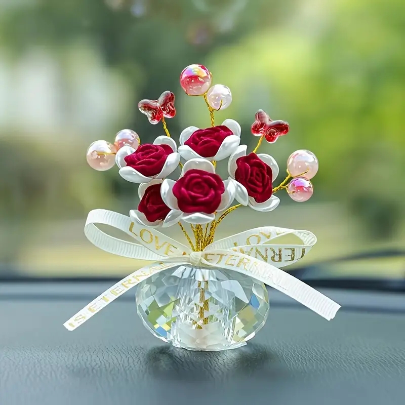 1PC Crystal Glass Rose Dashboa - Lighting Mcqueen Bedroom Decor ulasan dan harga