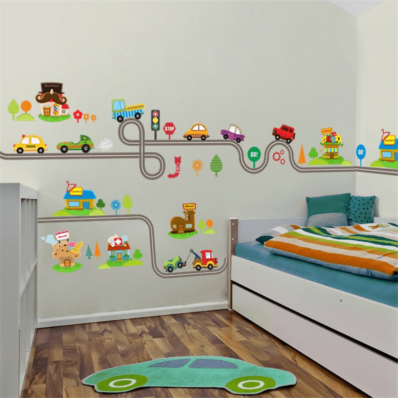 2Pcs/Lot Cartoon Cars Highway  - Lighting Mcqueen Bedroom Decor ulasan dan harga