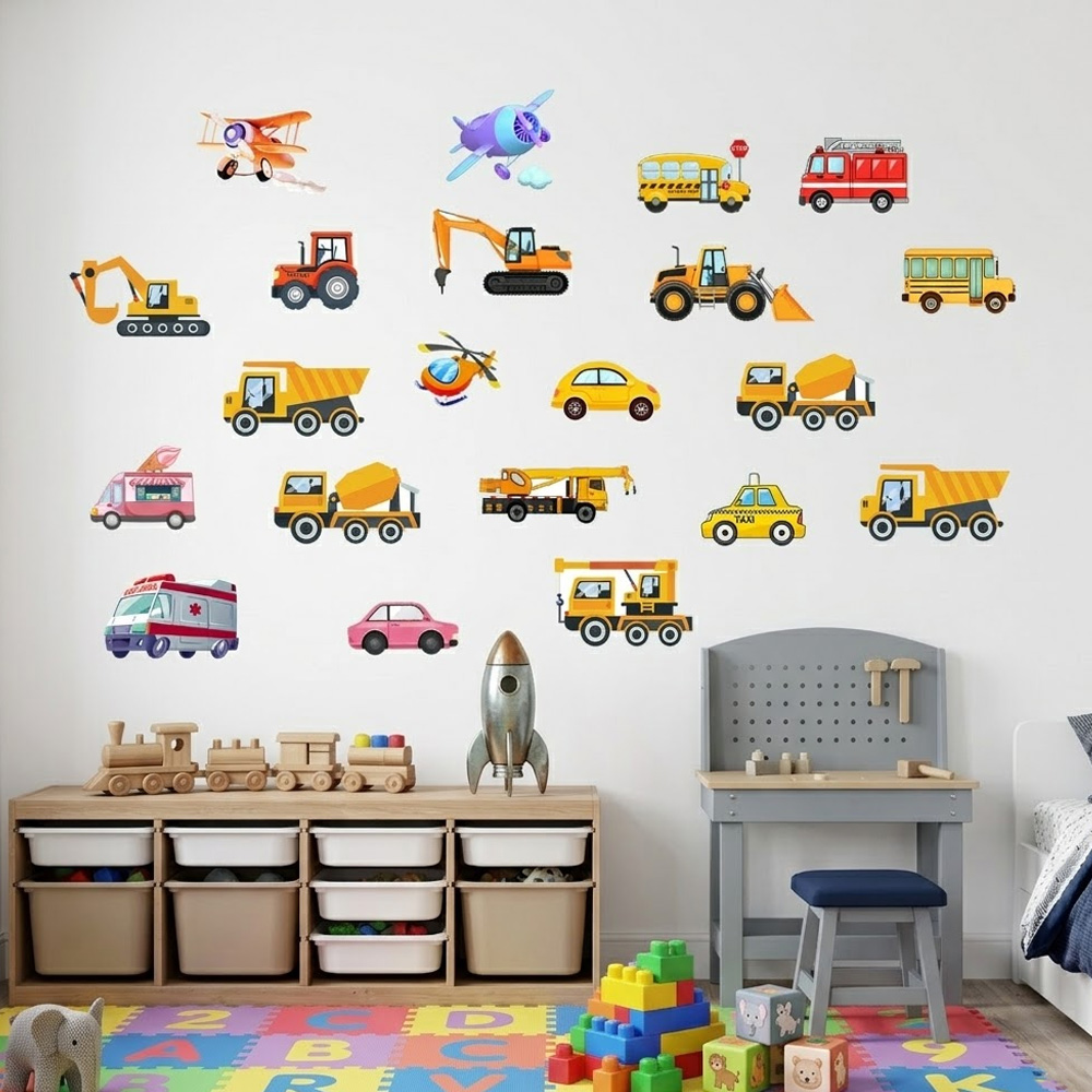 Luminous Car Wall Sticker 21Pc - Lighting Mcqueen Bedroom Decor ulasan dan harga