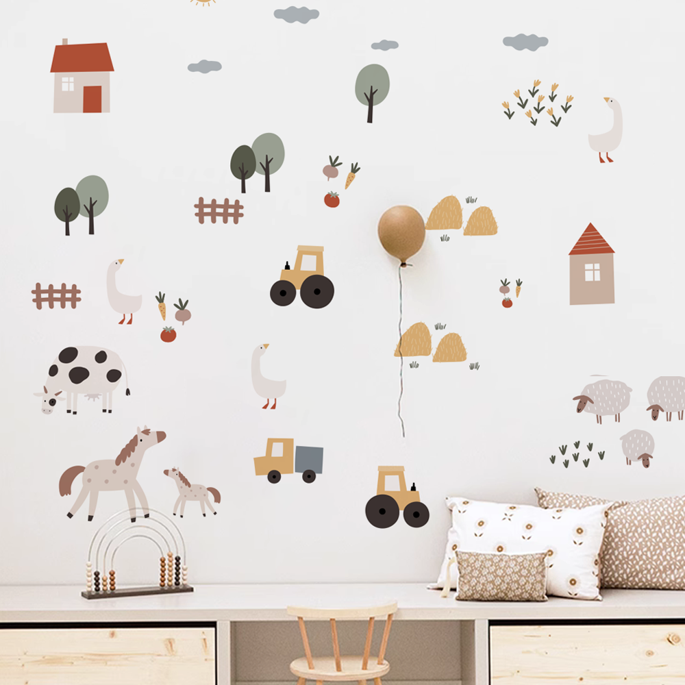 Boho Cartoon Cute Cows Farm An - Lighting Mcqueen Bedroom Decor ulasan dan harga