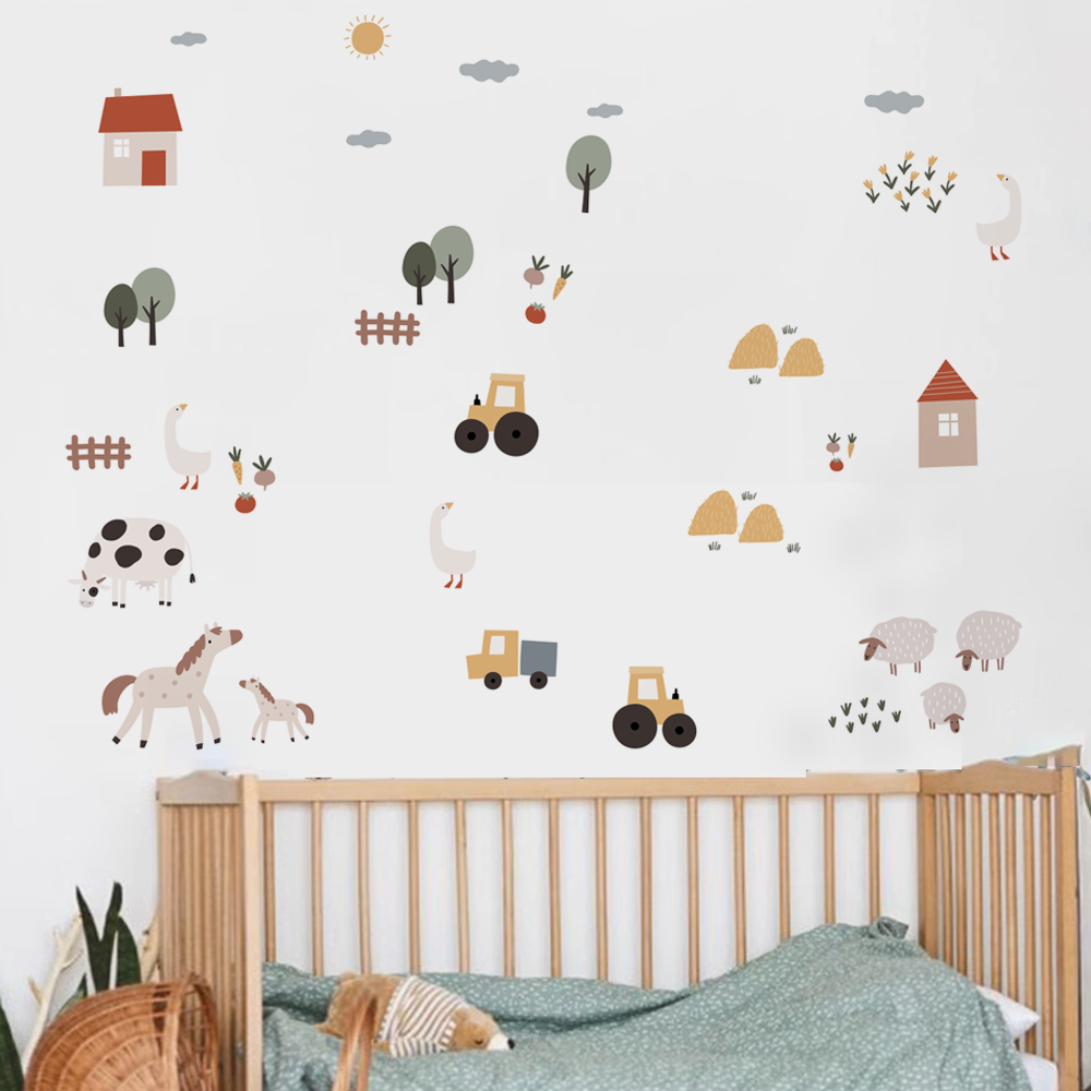 Boho Cartoon Cute Cows Farm An - Lighting Mcqueen Bedroom Decor ulasan dan harga