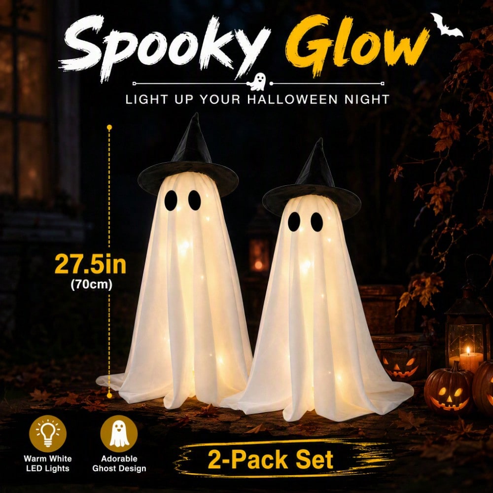 LED Light‑Up Witch Hat Ghost 2 - Up Lighting Decor ulasan dan harga