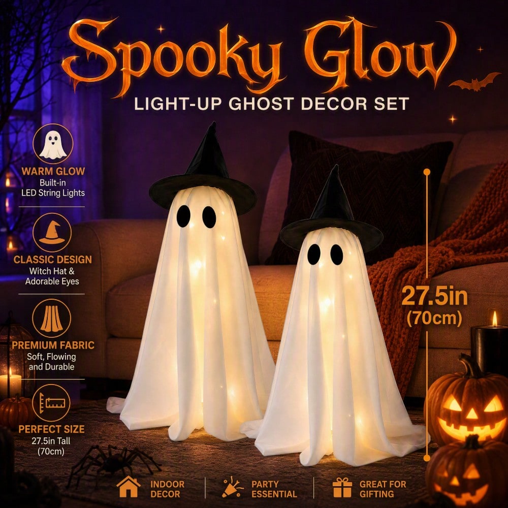 LED Light‑Up Witch Hat Ghost 2 - Up Lighting Decor ulasan dan harga