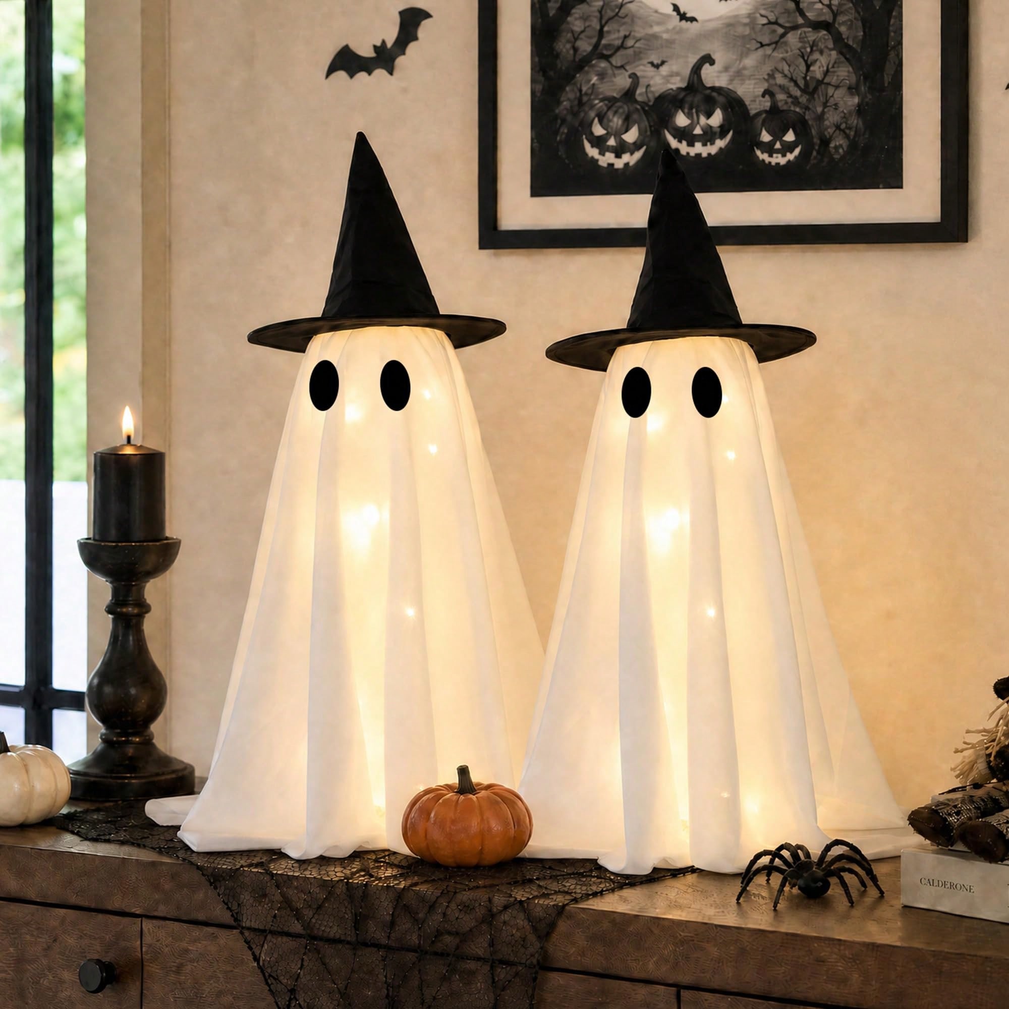 LED Light‑Up Witch Hat Ghost 2 - Up Lighting Decor ulasan dan harga