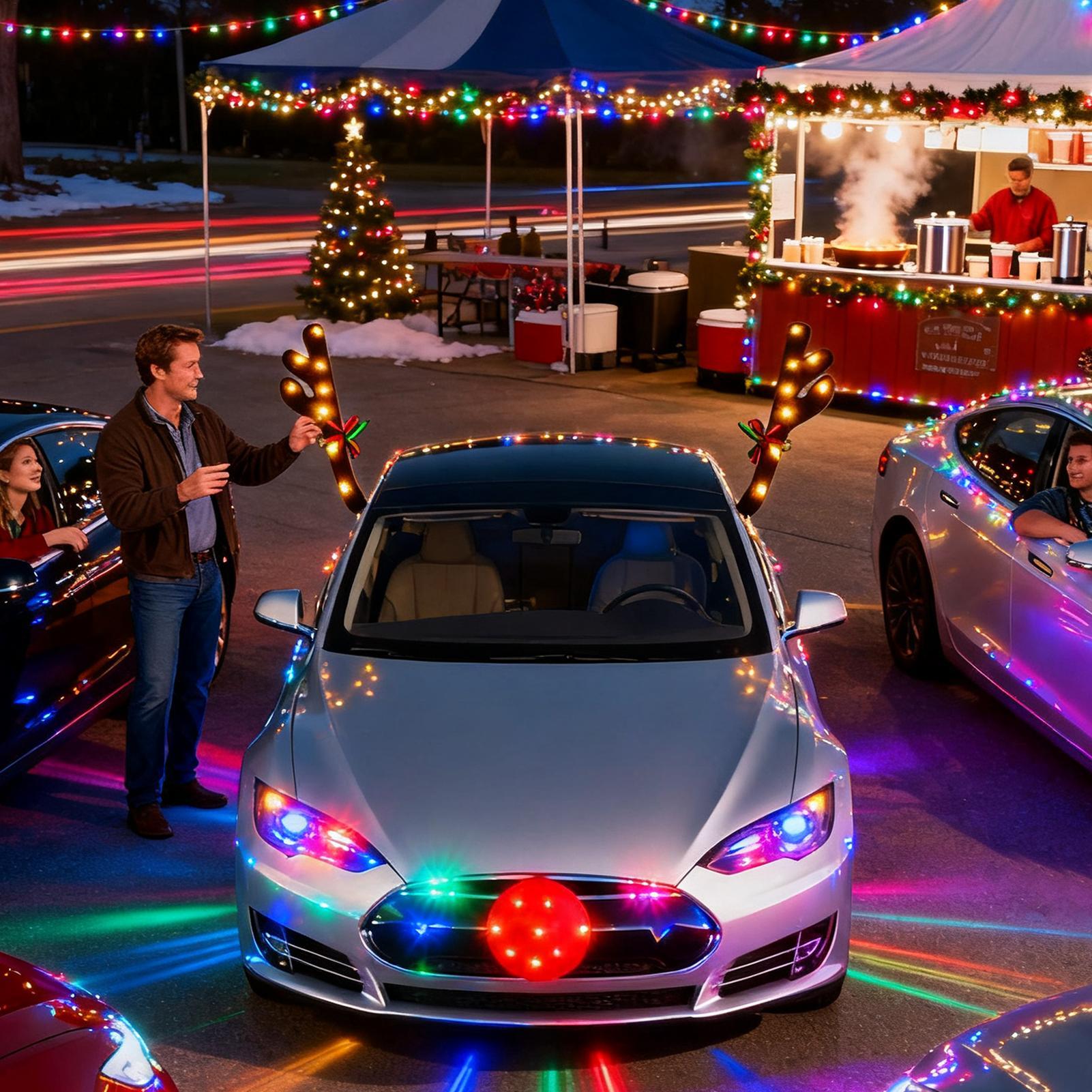 Car Reindeer Antlers with Nose - Up Lighting Decor ulasan dan harga